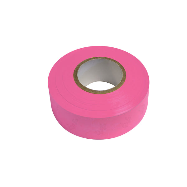 SitePro Flagging Tape - Pink Glo Survey Flagging Tape Ribbon is superior to ordinary contractor or utility grade flagging. Flagging is constructed of high quality PVC. Vibrant colors are the brightest available and are UV stabilized to resist fading. • -20F Temperature Resistance • Texas shaped embossing pattern • Superior weathering qualities • 2.0 mil thickness for Standard Colors, 3.0 mil for Glo Colors Flagging is 1 3/16” wide, 12 rolls per box, Glo colors are 150’