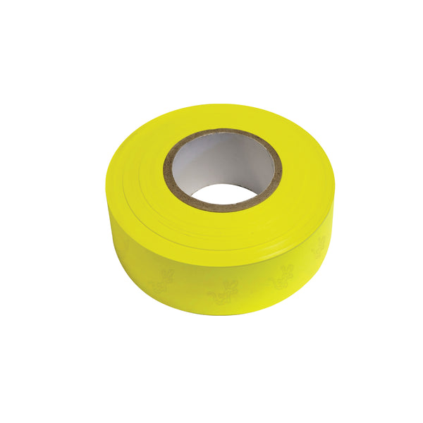 SitePro Flagging Tape - Yellow Glo Survey Flagging Tape Ribbon is superior to ordinary contractor or utility grade flagging. Flagging is constructed of high quality PVC. Vibrant colors are the brightest available and are UV stabilized to resist fading. • -20F Temperature Resistance • Texas shaped embossing pattern • Superior weathering qualities • 2.0 mil thickness for Standard Colors, 3.0 mil for Glo Colors Flagging is 1 3/16” wide, 12 rolls per box, Glo colors are 150’