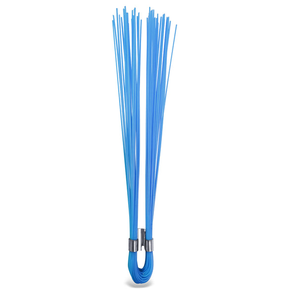 SitePro Stake Whiskers, Blue Ideal for quick, easy identification for survey and construction sites, reference points, stake markers, underground utilities, and so much more. • Available in bright APWA and international utility code colors: blue, green, glo-orange, glo-pink, red, white, yellow. • Highly visible, durable and cost-effective • Installs quickly and easily, fits all wooden stakes and 60-penny nails