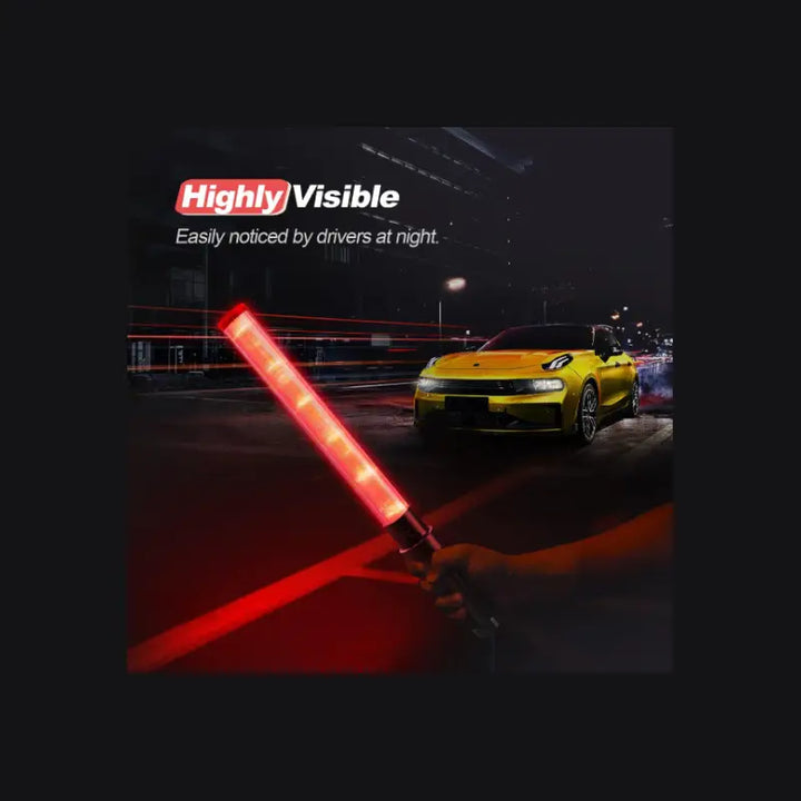 21" Safety Lighted Traffic Wand is highly visible
