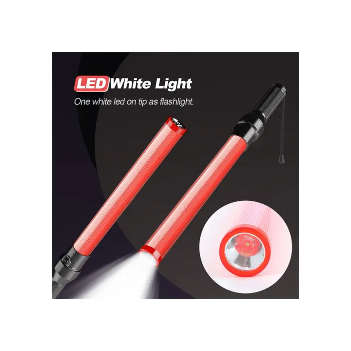 21" Safety Lighted Traffic Wand showing off the LED White Light