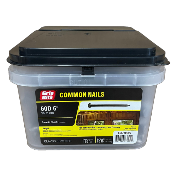 60D 6" Common Nails for construction, carpentry, and framing