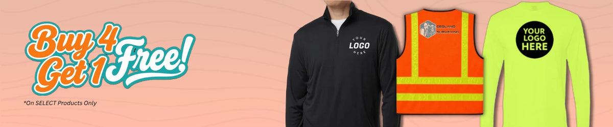 Buy 4 Get 1 Free Summer 2026 Special on Custom Printed Gear
