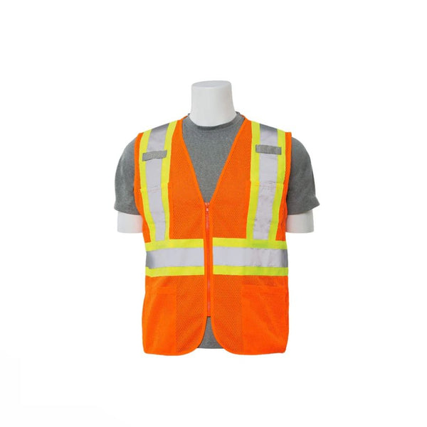 Dealer Supply Safety Vest with Zipper and Pockets CL2, Medium, Orange
