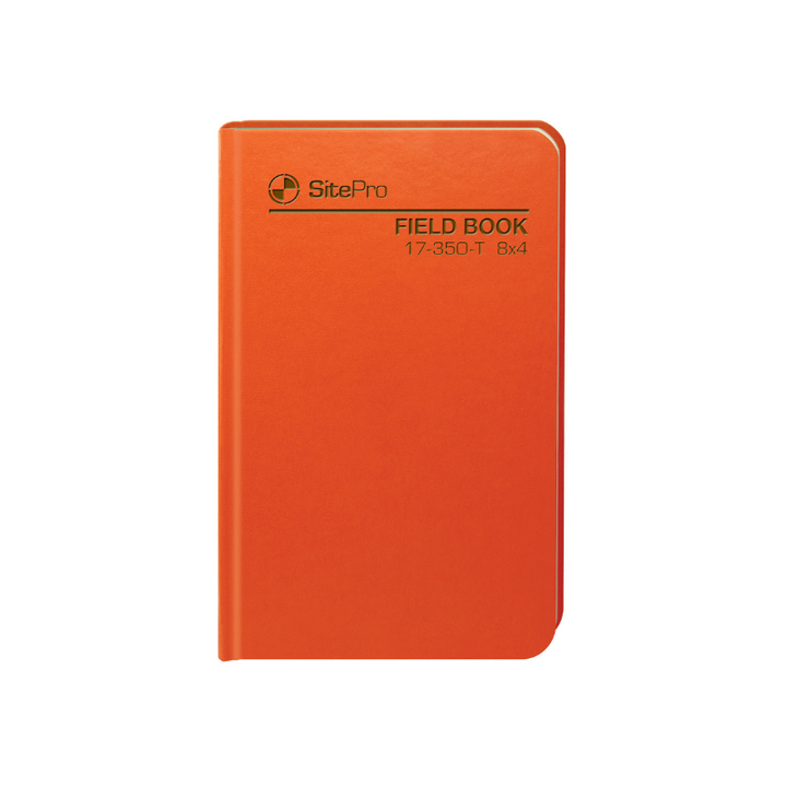 The SitePro 350-T casebound field book is perfect for land surveyors and engineers. Grid layout on the left — 6 vertical columns Grid layout on the right — 8 x 4 to the inch. Sewn in pages with durable high visibility orange hard cover.