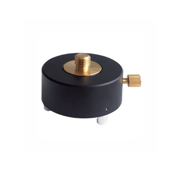 The SitePro 2520 is a tribrach adapter with locking adjustable mounting. Fits all standard three-prong tribrachs. Zeiss/Wild type rotating adapter is adjustable with locking screw Anodized black aluminum 5/8-11 brass thread mounting Anodized aluminum mounting studs