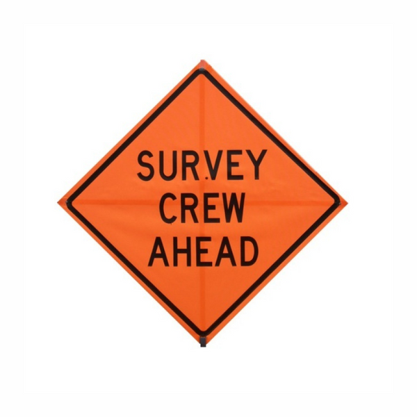 Survey crew ahead sign for sale used while land surveying near public roads