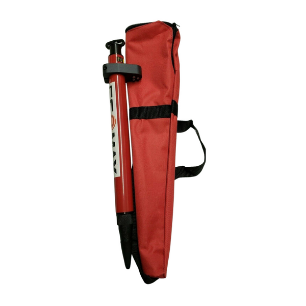 Geomax Mini Stake Out Pole in Red With Bag  Item# 833644  Red Mini Stake Out Pole with 5/8ths X 11 prism threads. Carry case included.