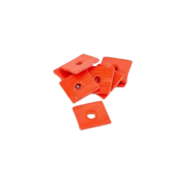 Sokkia Nail Markers 1/4 Inch Hole, Orange Square  Great for use with Mag Nails to visually locate after they are partly covered with sand or dirt  Hi-Vis Red Orange Plastic Square Nail Marker One-inch square Plastic impregnated nylon