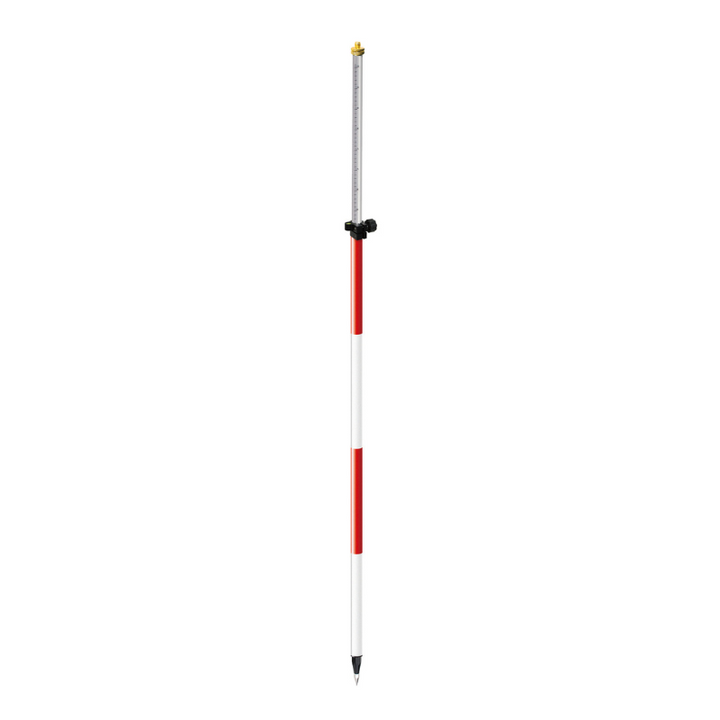 SitePro 8FT Twist Lock Aluminum Prism Pole The 4708-TMA twist lock prism pole features alternate red and white striped outer pole with anodized graduations in 10ths