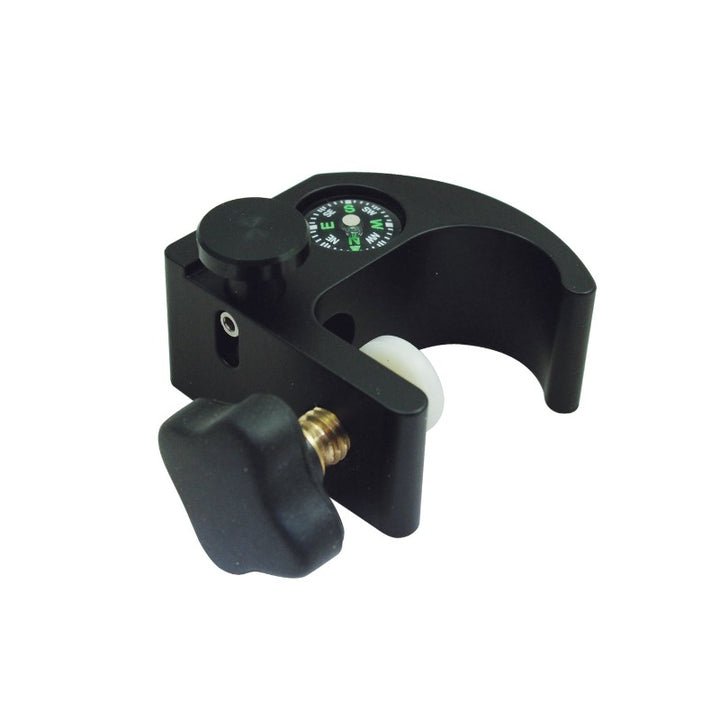 The 5194 open clamp pole bracket is designed for a fast and efficient way to mount collector/controller to antenna pole or rover rod. Features a built-in compass. Designed to fit 1.25-in (32mm) OD pole Quick-release button allows a quick-release cradle to rotate into a desired position Made of Durable anodized aluminum ensures stability and wear-resistance in the field Compatible with SureGrip™ quick-release, SitePro™ open cradles, and most competitor’s cradles